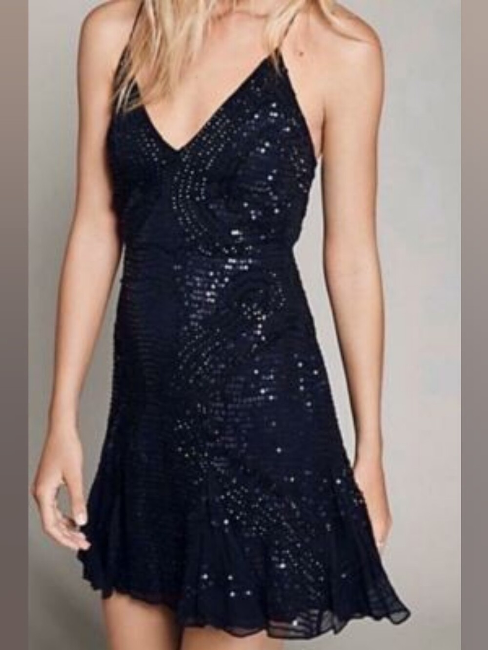 Free People Black Sparklette Mini Dress-2-$250 MSRP